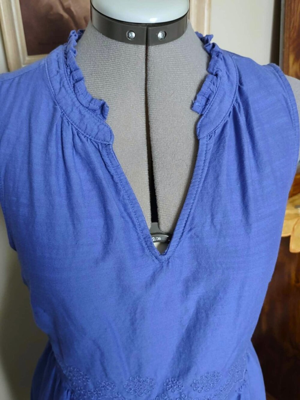 St. John's Bay Sleeveless Tiered Eyelet Sundress — Periwinkle Blue - Picture 2 of 4